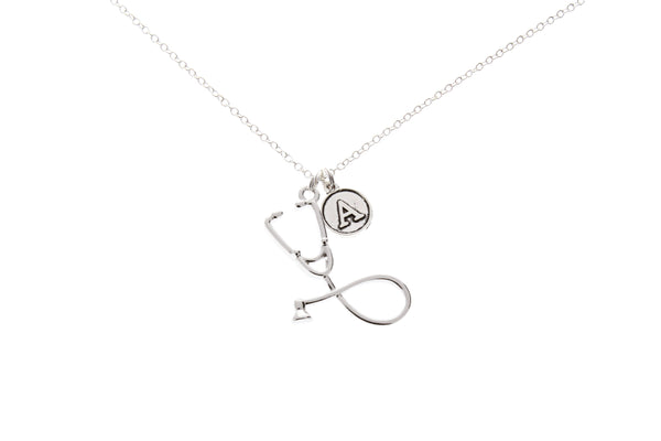 Stethoscope Necklace with Initial – Anomaly Creations & Designs, Inc.